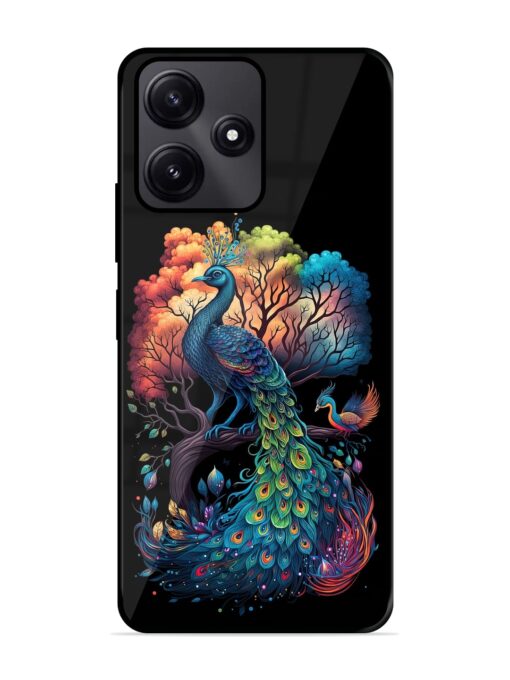 Peacock Tree Art Glossy Metal Phone Cover for Poco M6 Pro (5G) Zapvi