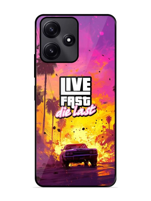 Live Fast Glossy Metal Phone Cover for Poco M6 Pro (5G) Zapvi