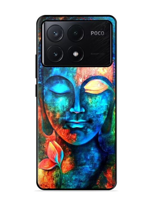 Buddha Painting Glossy Metal Phone Cover for Poco X6 Pro (5G) Zapvi