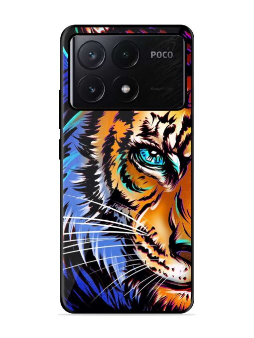 Colorful Lion Art Glossy Metal Phone Cover for Poco X6 Pro (5G) Zapvi