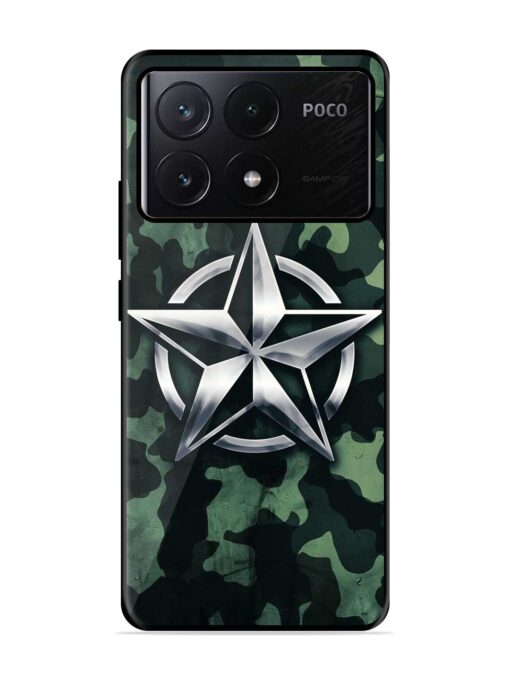 Indian Army Star Design Glossy Metal Phone Cover for Poco X6 Pro (5G) Zapvi