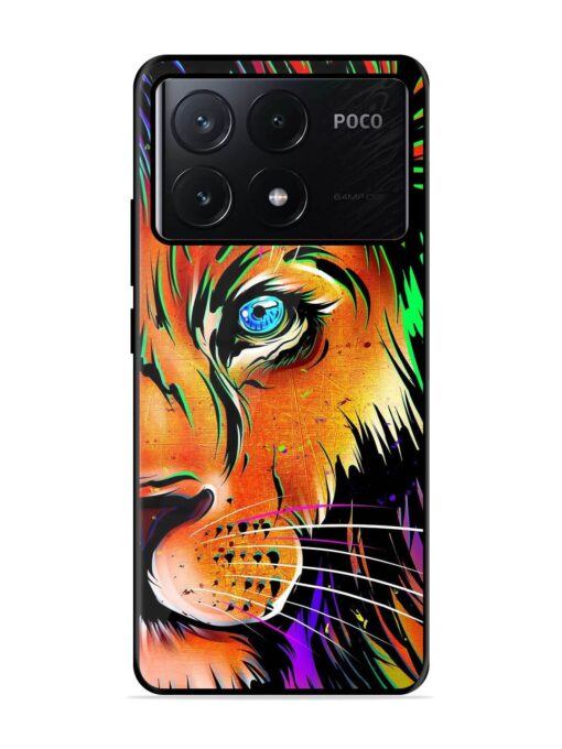 Colorful Lion Design Glossy Metal TPU Phone Cover for Poco X6 Pro (5G) Zapvi