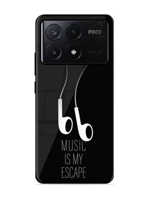 Music Is My Escape Glossy Metal Phone Cover for Poco X6 Pro (5G) Zapvi