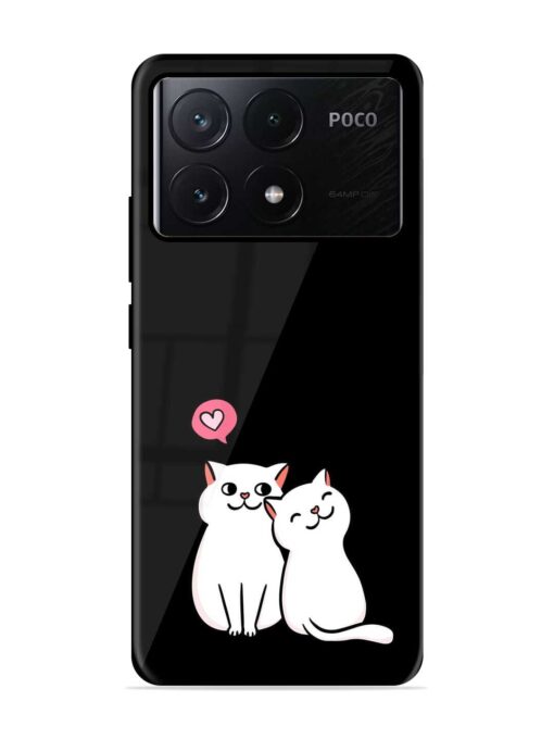 Cat Love Glossy Metal Phone Cover for Poco X6 Pro (5G) Zapvi