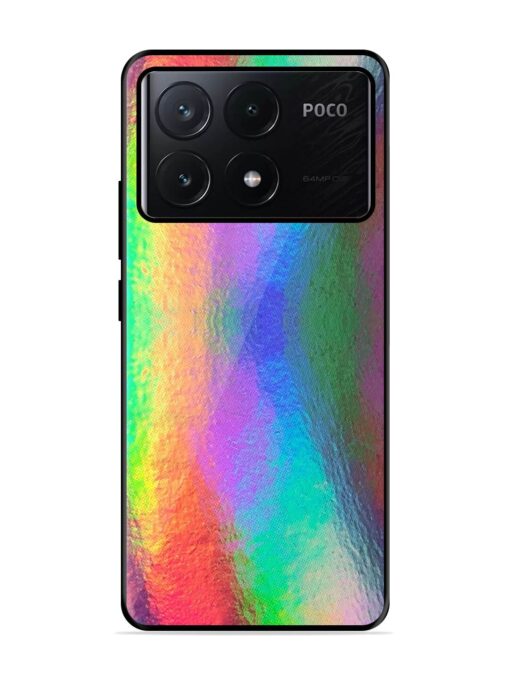 Colorful Holographic Background Glossy Metal TPU Phone Cover for Poco X6 Pro (5G) Zapvi