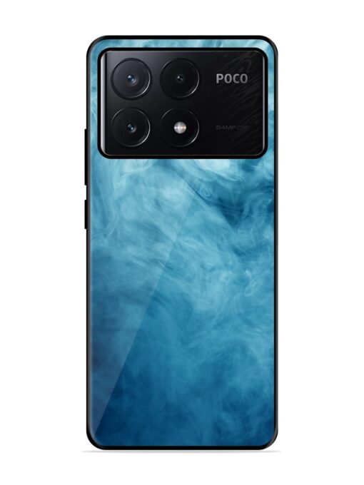 Blue Smoke Art Glossy Metal Phone Cover for Poco X6 Pro (5G) Zapvi