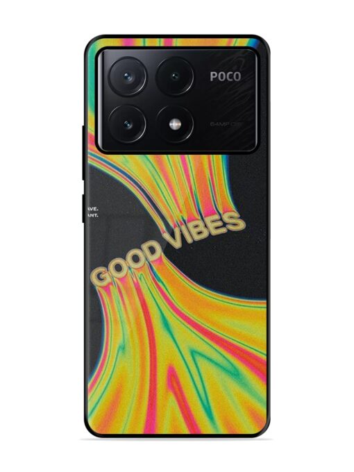 Good Vibes Glossy Metal Phone Cover for Poco X6 Pro (5G) Zapvi