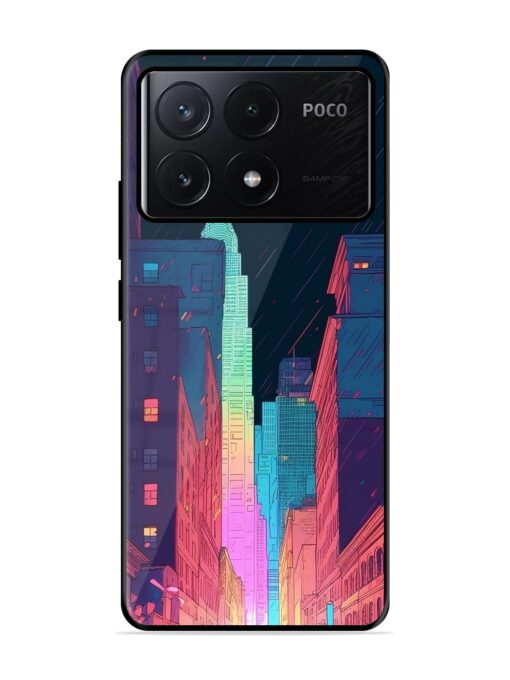 Minimal City Art Glossy Metal Phone Cover for Poco X6 Pro (5G) Zapvi