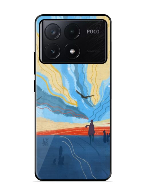 Minimal Abstract Landscape Glossy Metal Phone Cover for Poco X6 Pro (5G) Zapvi