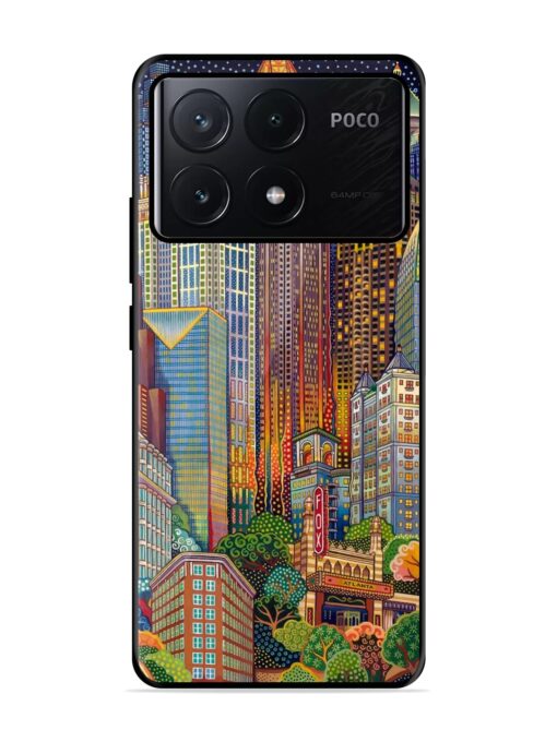 Cityscapes Art Glossy Metal Phone Cover for Poco X6 Pro (5G) Zapvi