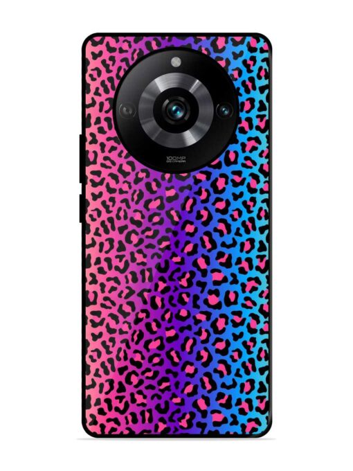 Colorful Leopard Seamless Glossy Metal Phone Cover for Realme 11 Pro (5G) Zapvi