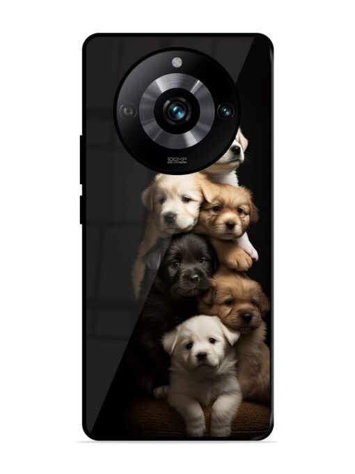 Cute Baby Dogs Glossy Metal Phone Cover for Realme 11 Pro (5G) Zapvi