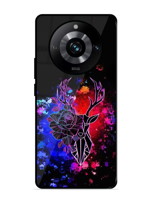 Floral Deer Art Glossy Metal Phone Cover for Realme 11 Pro (5G) Zapvi