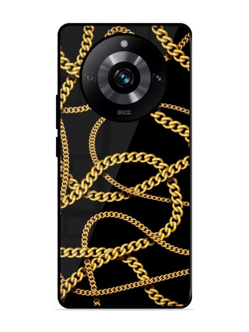 Decorative Golde Chain Glossy Metal Phone Cover for Realme 11 Pro (5G) Zapvi