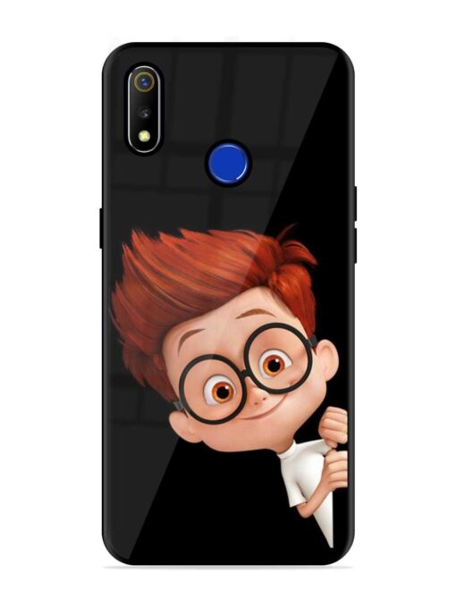 Smart Boy Cartoon Glossy Metal Phone Cover for Realme 3 Zapvi