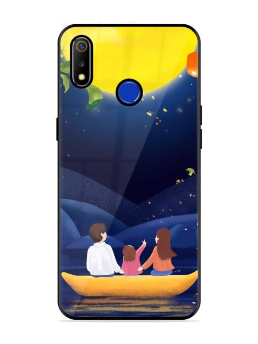 Happy Family And Beautiful View Glossy Metal Phone Cover for Realme 3 Zapvi