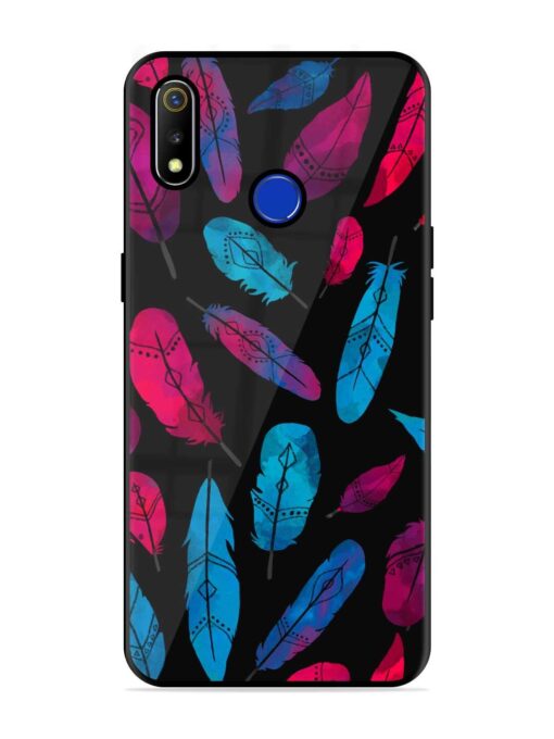 Feather Art Glossy Metal Phone Cover for Realme 3 Zapvi