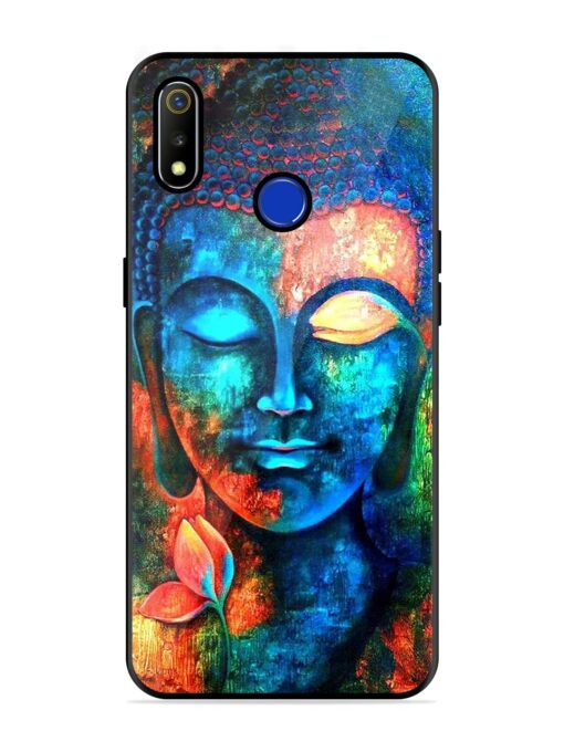 Buddha Painting Glossy Metal Phone Cover for Realme 3 Zapvi