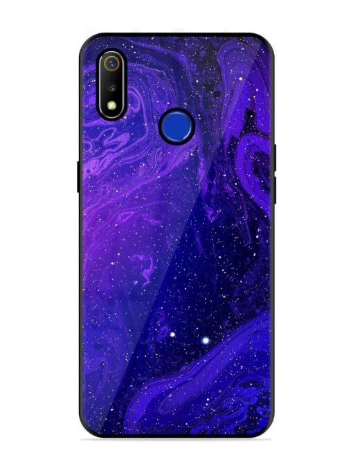 Galaxy Acrylic Abstract Art Glossy Metal Phone Cover for Realme 3 Zapvi