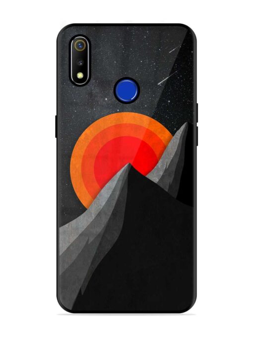 Black Mountain Glossy Metal Phone Cover for Realme 3 Zapvi