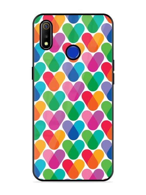 Overlapping Colors Colorful Glossy Metal TPU Phone Cover for Realme 3 Zapvi