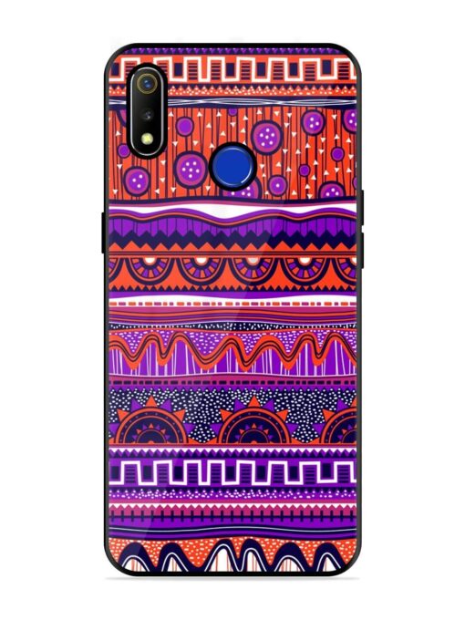 Ethnic Seamless Pattern Glossy Metal TPU Phone Cover for Realme 3 Zapvi