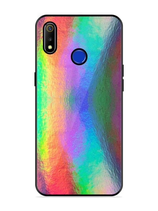 Colorful Holographic Background Glossy Metal TPU Phone Cover for Realme 3 Zapvi