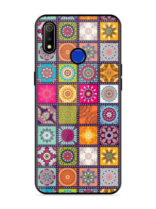 Seamless Pattern Vintage Glossy Metal Phone Cover for Realme 3 Zapvi