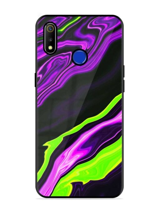 Bright Fluid Violet Glossy Metal Phone Cover for Realme 3 Zapvi