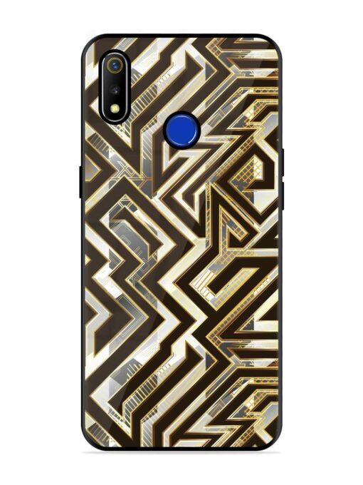 Technology Geometric Seamless Glossy Metal Phone Cover for Realme 3 Zapvi