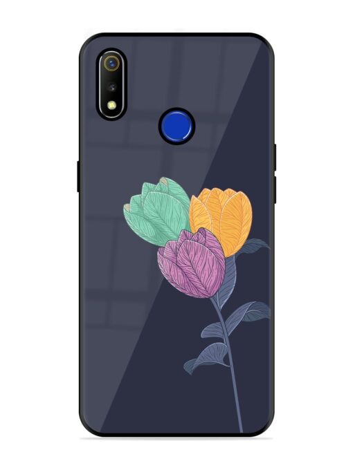 Flower Vector Glossy Metal Phone Cover for Realme 3 Zapvi