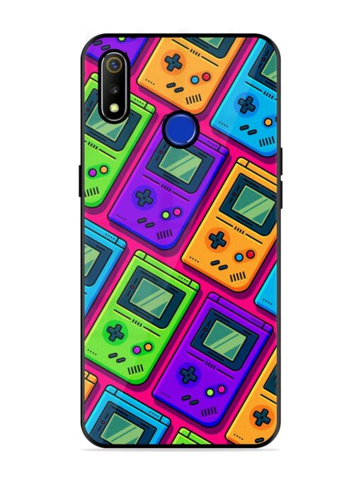 Game Seamless Pattern Glossy Metal Phone Cover for Realme 3 Zapvi