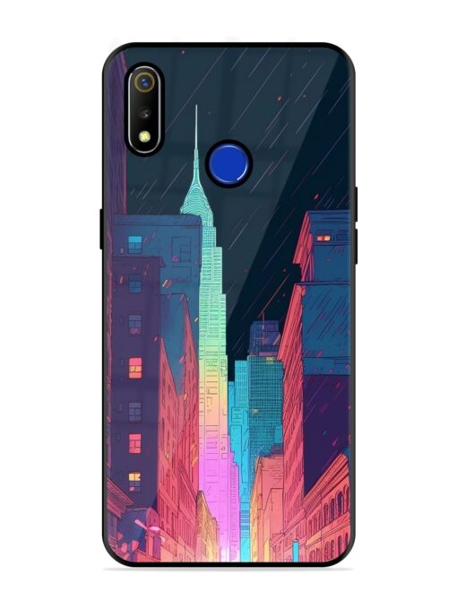 Minimal City Art Glossy Metal Phone Cover for Realme 3 Zapvi