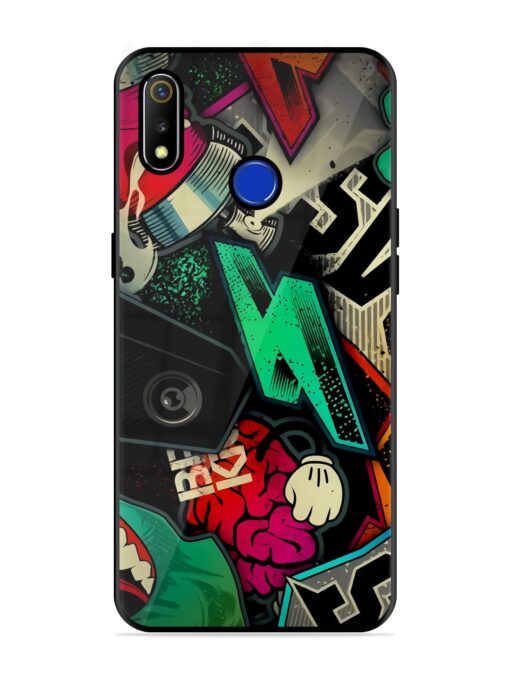 Graffiti Art Glossy Metal Phone Cover for Realme 3 Zapvi