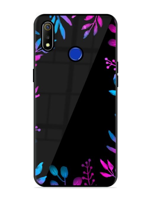 Flower Pattern Watercolor Glossy Metal Phone Cover for Realme 3 Zapvi