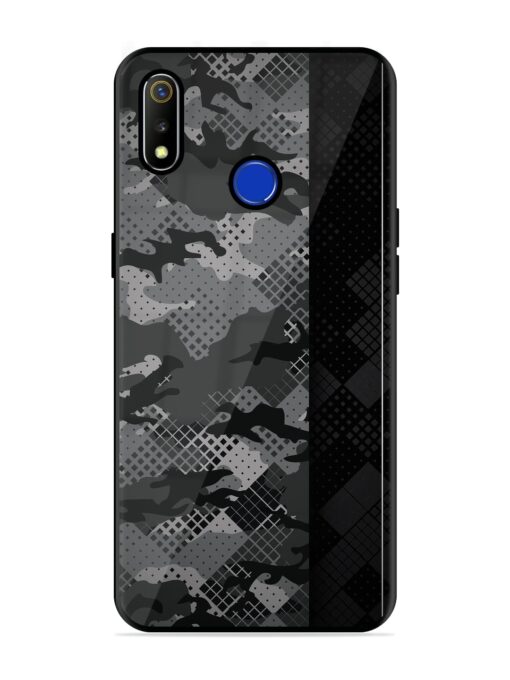 Dark Camouflage Glossy Metal Phone Cover for Realme 3 Zapvi