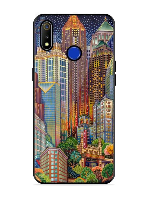 Cityscapes Art Glossy Metal Phone Cover for Realme 3 Zapvi