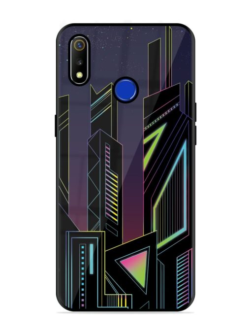 Neon Dreamscape Glossy Metal Phone Cover for Realme 3 Zapvi