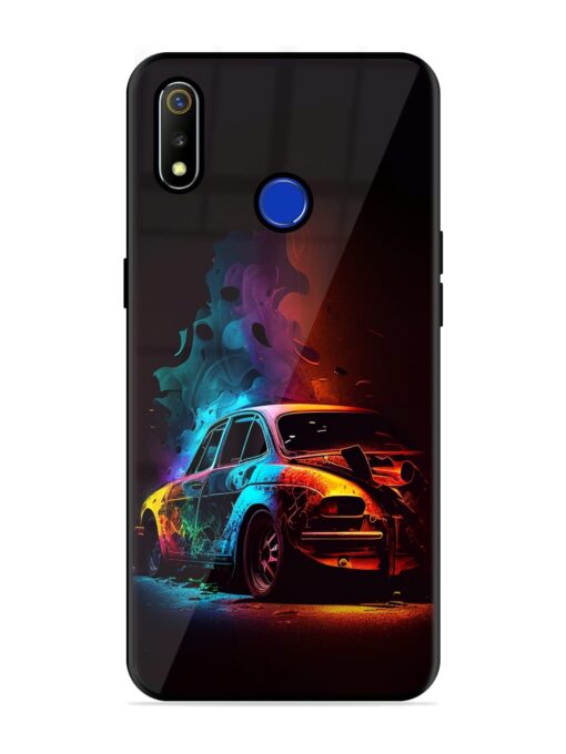 High Classic Car Art Glossy Metal Phone Cover for Realme 3 Zapvi