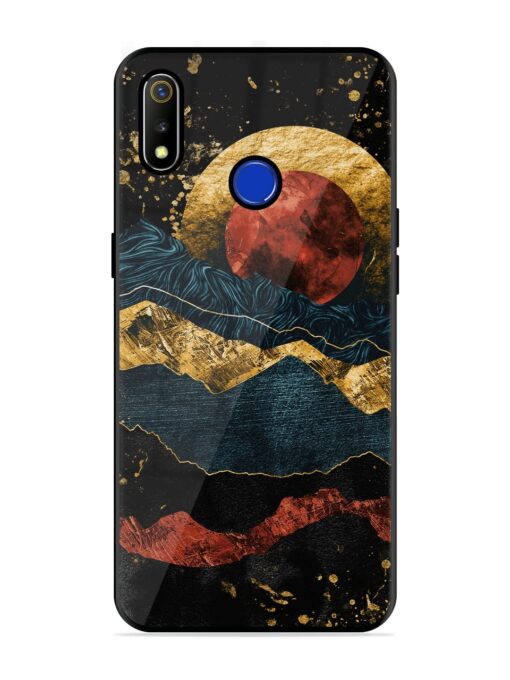 Gold Painting View Glossy Metal Phone Cover for Realme 3 Zapvi