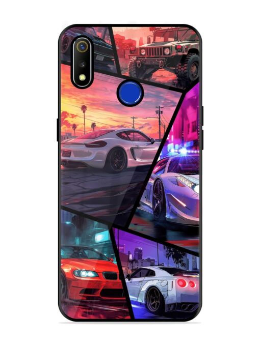 Ride In Pixels Glossy Metal Phone Cover for Realme 3 Zapvi