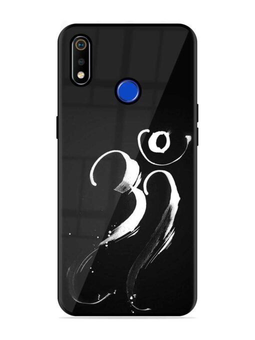 Om Logo Glossy Metal Phone Cover for Realme 3I Zapvi