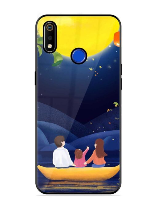 Happy Family And Beautiful View Glossy Metal Phone Cover for Realme 3I Zapvi