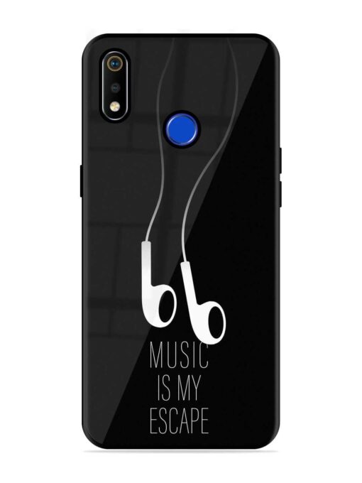 Music Is My Escape Glossy Metal Phone Cover for Realme 3I Zapvi