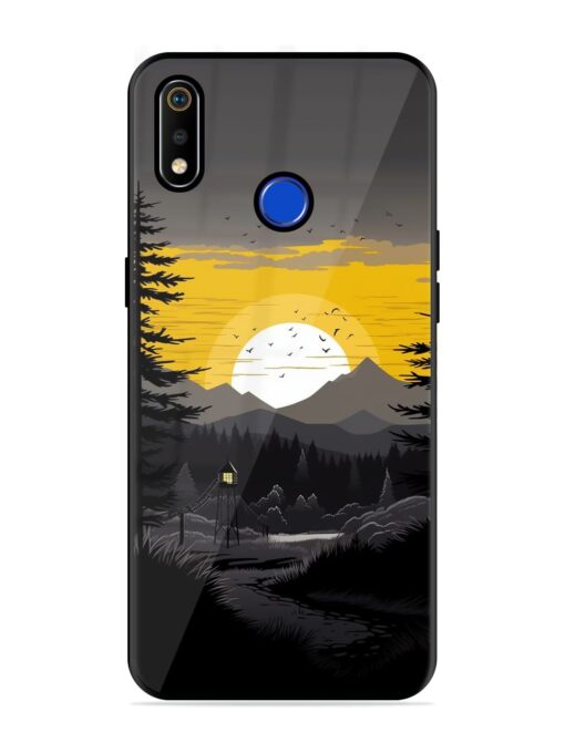 Sunset Vector Glossy Metal Phone Cover for Realme 3I Zapvi