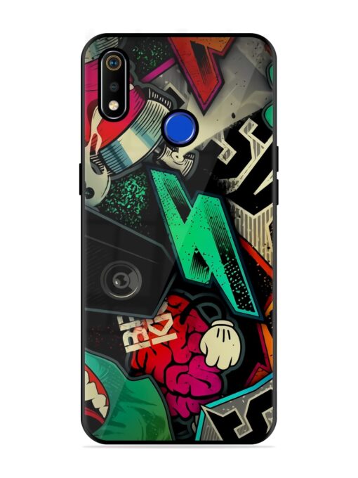 Graffiti Art Glossy Metal Phone Cover for Realme 3I Zapvi