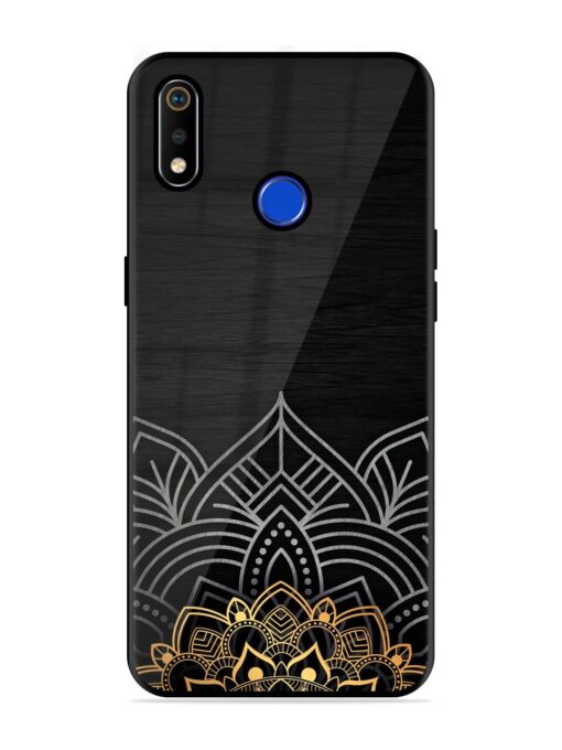 Decorative Golden Pattern Glossy Metal Phone Cover for Realme 3I Zapvi