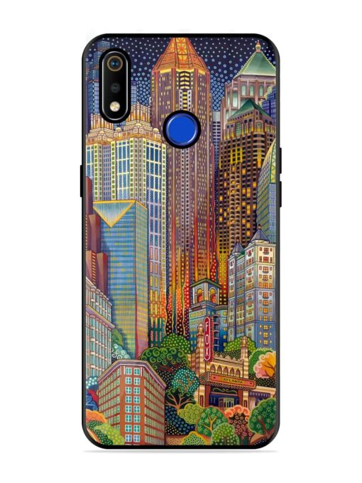 Cityscapes Art Glossy Metal Phone Cover for Realme 3I Zapvi