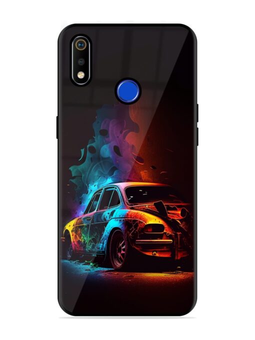 High Classic Car Art Glossy Metal Phone Cover for Realme 3I Zapvi