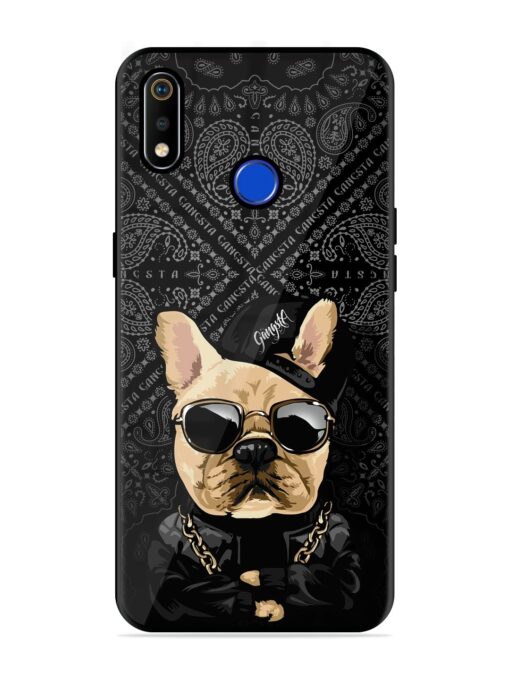 Gangsta Cool Sunmetales Dog Glossy Metal Phone Cover for Realme 3I Zapvi